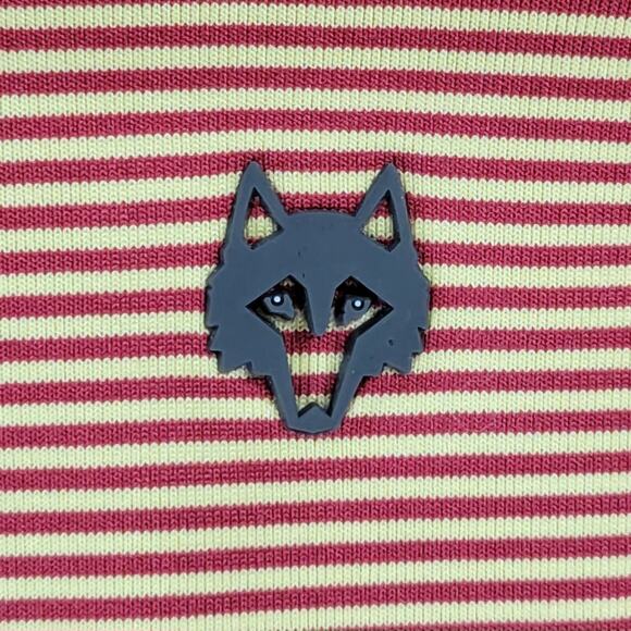 Greyson Saranac Polo Shirt Mens Small Gold Red Stripe Golf Performance - Picture 10 of 13